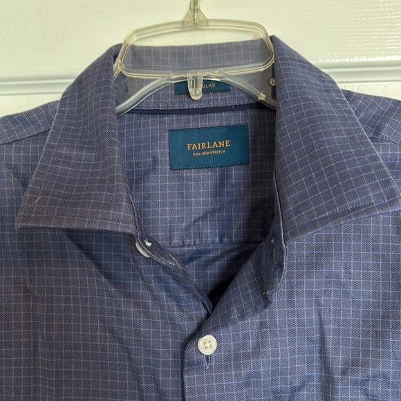 Fairlane men’s blue long sleeve button down shirt size large - Picture 2 of 8
